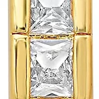 Ladies 18k white gold plated brass simulated diamonds lever back huggie earrings