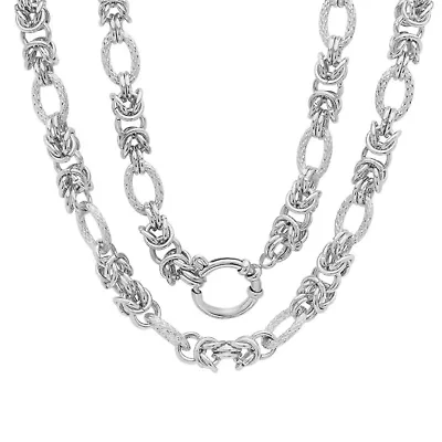 Ladies stainless steel cluster chain link necklace