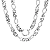 Ladies stainless steel cluster chain link necklace