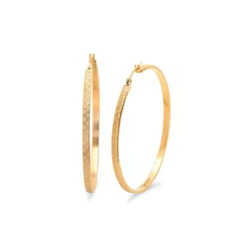 Ladies 18k gold plated 55mm hoop earrings