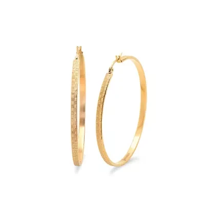 Ladies 18k gold plated 55mm hoop earrings