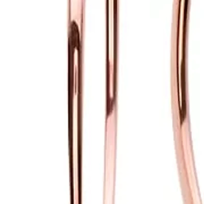 Ladies 18k rose gold plated 60mm knife accent hoop earrings