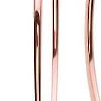 Ladies 18k rose gold plated 60mm knife accent hoop earrings