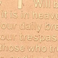 Ladies 18kt rose gold plated stainless steel "our father…" pendant with 18'' chain