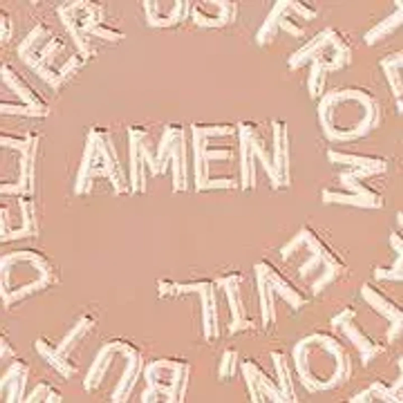 Ladies 18kt rose gold plated stainless steel english prayer round pendant with 18'' ball chain