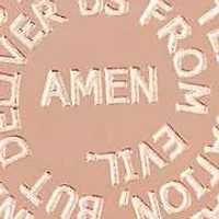 Ladies 18kt rose gold plated stainless steel english prayer round pendant with 18'' ball chain