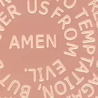 Ladies double sided 18k rose gold plated stainless steel lord's prayer and serenity prayer pendant.