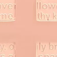 18k rose gold plated stainless steel round our father prayer pendant with cross