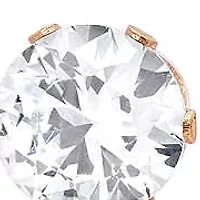 Ladies 18k rose gold plated stainless steel simulated diamonds stud earrings