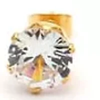 Ladies 18k gold plated stainless steel and simulated diamonds studs earrings