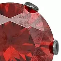 Ladies black ip stainless steel white and red simulated diamond stud earrings set