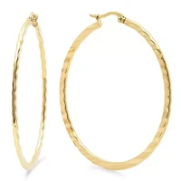 Ladies 18k gold plated stainless steel hoop earrings