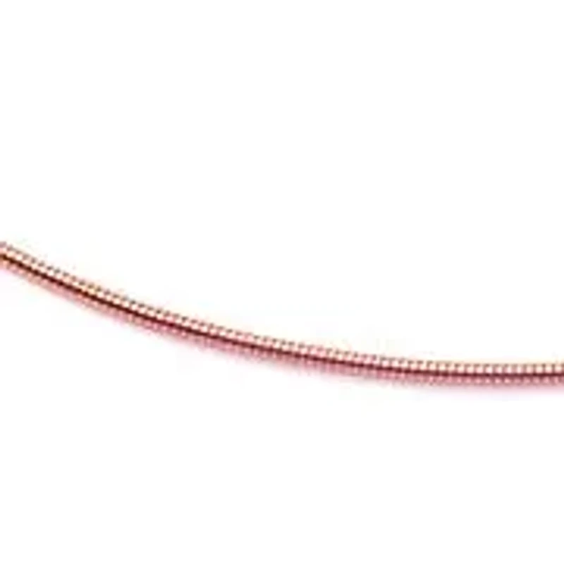 Ladies 18k rose gold plated stainless steel wire cable necklace