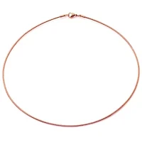 Ladies 18k rose gold plated stainless steel wire cable necklace