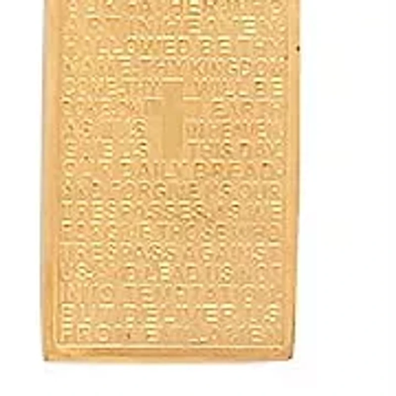 Ladies 18k gold plated lords prayer necklace in english