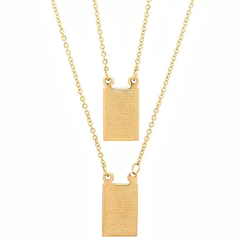 Ladies 18k gold plated lords prayer necklace in english