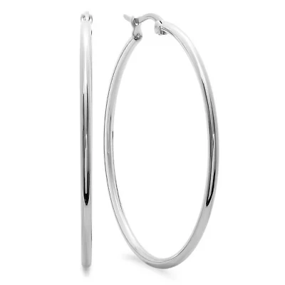 Ladies stainless steel 40mm hoop earrings