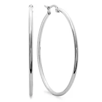 Ladies stainless steel 40mm hoop earrings