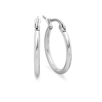 Ladies stainless steel 15mm hoop earrings