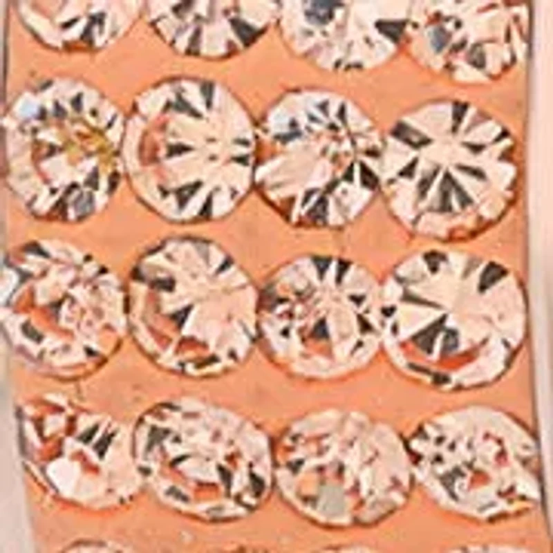 Ladies 18k rose gold plated huggie earrings with rose gold simulated diamonds