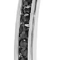 Ladies stainless steel 50mm innout hoops w/black crystals