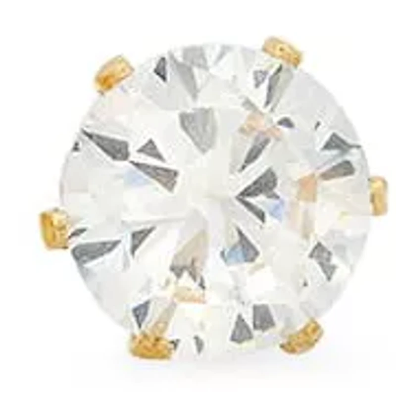 18k gold plated stainless steel set of 2 simulated diamond stud and simulated diamond huggie earrings