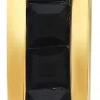 Ladies 18k gold plated stainless steel and black simulated diamonds studs/huggie earrings set