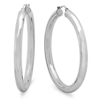 Ladies stainless steel 50mm hoop earrings