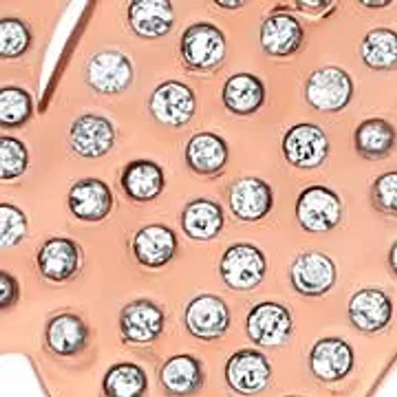 Ladies 18k rose gold plated stainless steel simulated diamond butterfly necklace