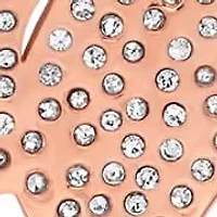 Ladies 18k rose gold plated stainless steel simulated diamond butterfly necklace