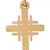 Ladies 18k gold plated stainless steel dangle cross huggie earrings