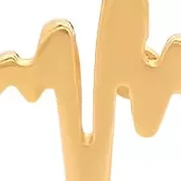 Ladies 18k gold plated stainless steel heartbeat stud earrings