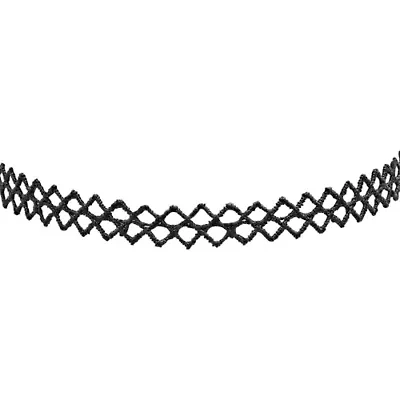 Ladies black velvet diamond cut choker necklace with stainless steel clasp