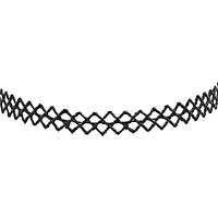 Ladies black velvet diamond cut choker necklace with stainless steel clasp