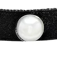 Ladies black velvet simulated pearl choker necklace, alloy clasp