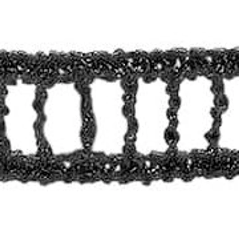 Ladies black striped lace choker necklace, alloy clasp