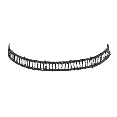 Ladies black striped lace choker necklace, alloy clasp