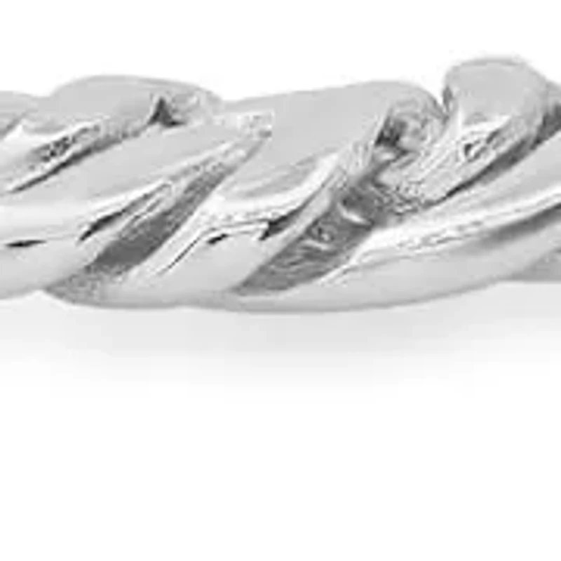Ladies 18k white gold plated brass curb bracelet