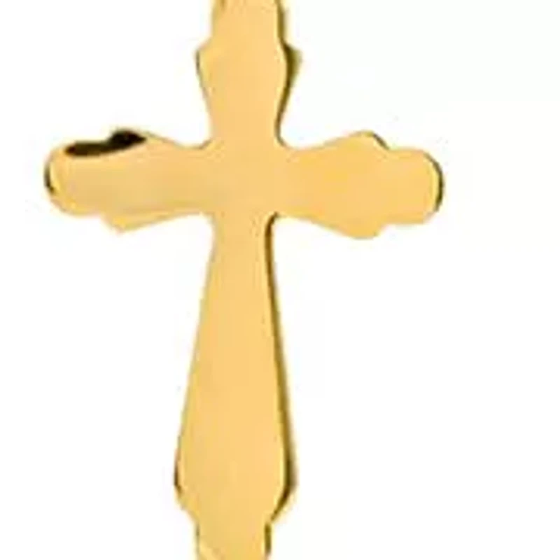 Ladies 18k gold plated stainless steel Our Father prayer box beaded rosary necklace