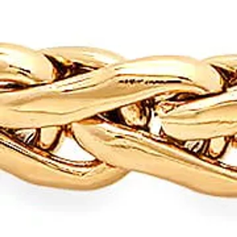 Ladies 18k gold plated stainless steel wheat link bracelet