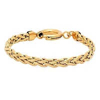 Ladies 18k gold plated stainless steel wheat link bracelet