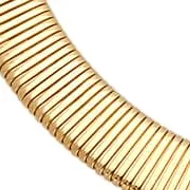 Ladies 18k gold plated stainless steel omega necklace