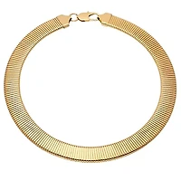 Ladies 18k gold plated stainless steel omega necklace