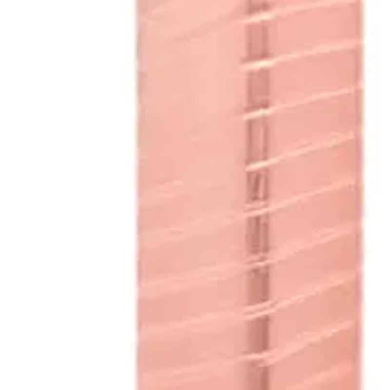 Ladies 18k rose gold plated stainless steel striped hoop earrings