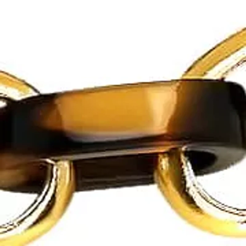 Ladies 18k gold plated stainless steel chain link tortoise shell bracelet