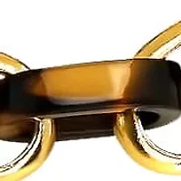 Ladies 18k gold plated stainless steel chain link tortoise shell bracelet