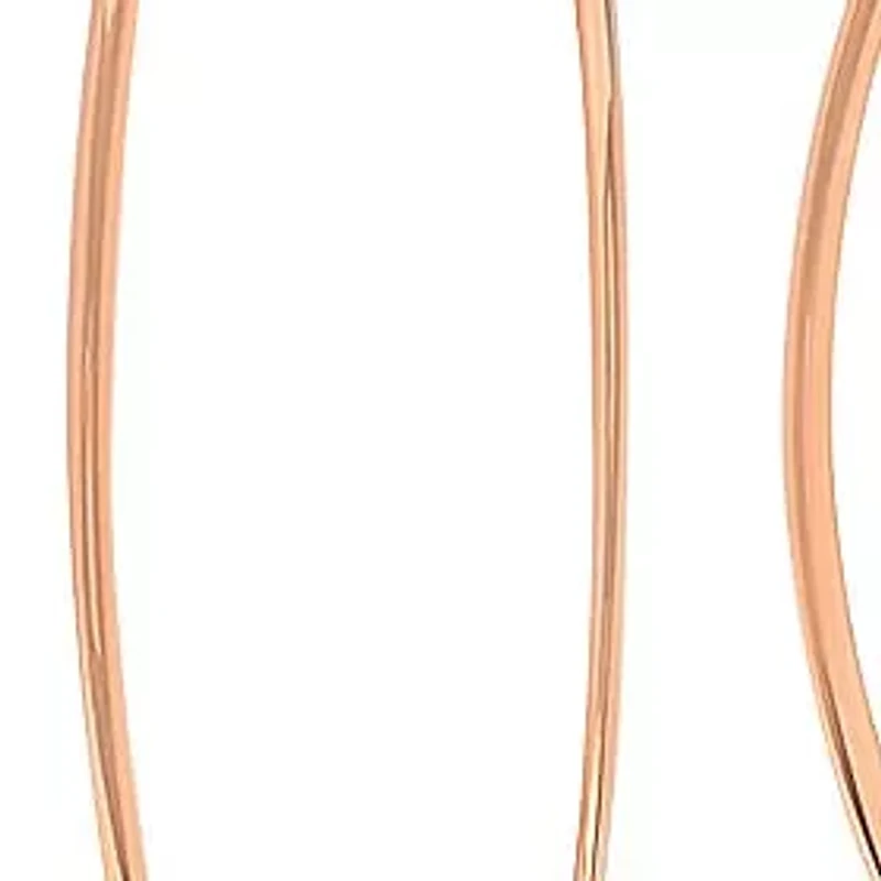 Ladies 18kt rose gold plated stainless steel flat hoops earrings
