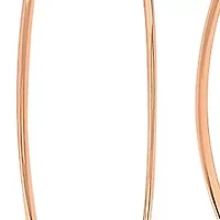 Ladies 18kt rose gold plated stainless steel flat hoops earrings