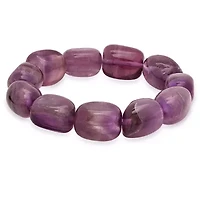 Ladies genuine amethyst stretch bracelet