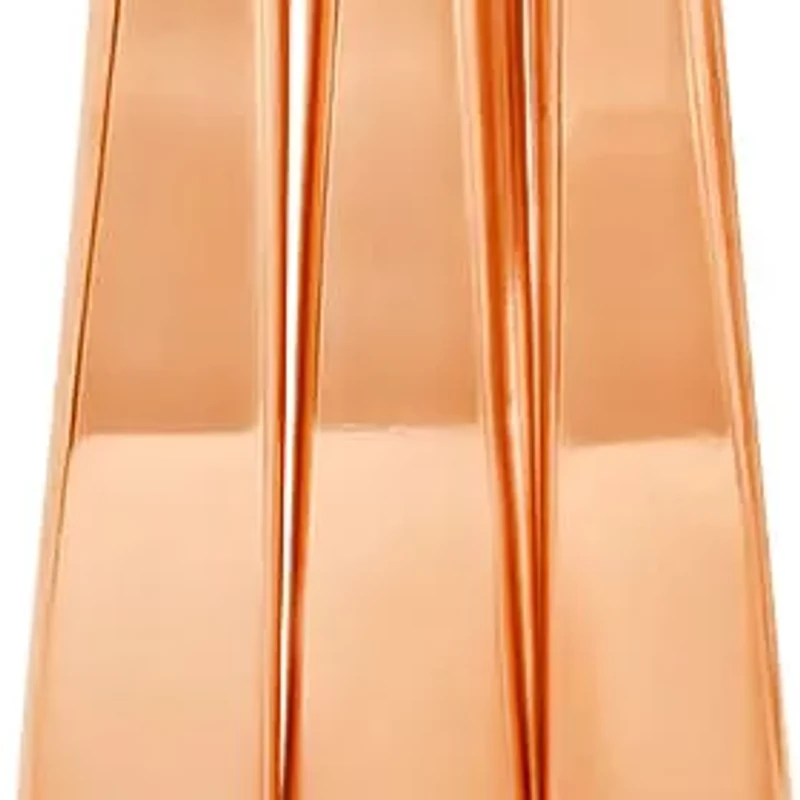 Ladies 18k rose gold plated stainless steel oval thick hoop earrings